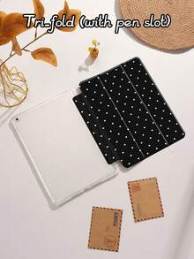 Polka Dot & Minimalist Pattern Tablet Protective Case, Compatible With IPad 9.7/10.2/10.5/10.9/12.9/Pro 11 (10th Gen), Galaxy Tab S6 Lite 10.4", Kindle Paperwhite 12th Gen (2024), Kindle 11th Gen (2022), Offers Soft Shock-Proof Protection, Supports Smart Stand/Auto Wake/Sleep Function - 多色-4 - 查看 4