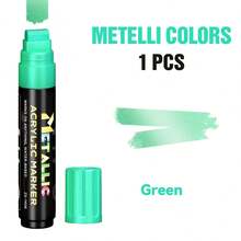 22 Colors (1.5cm/0.59in) Acrylic Paint Markers - 10 Vibrant Colors & 12 Metallic Colors (12 Metallic Shades Available Individually) | High Coverage, Large Ink Capacity & Layering Function, Suitable For Bold Graffiti And Art Creation - Multicolor - View 12