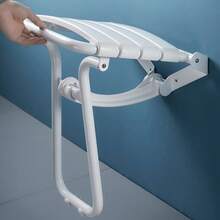 Folding Bathroom Chair, Folding Shower Chair With Legs For The Elderly, Shower Bench, Shoe Changing Stool - White - View 5