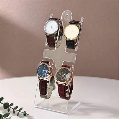 1pc Transparent Multi-Tier Watch Display Stand, Heavy-Duty Plastic Jewelry Storage Tower, Tool-Free Assembly, Suitable For Dust-Proof, Watch, Bracelet, Earring Display, Home Retail Desk, Ideal For Watch/Jewelry Collectors, Small Retailers,Room Décor
