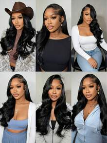 1pc Human Hair Wavy Long Hair Extension, 8-30 Inch Double Layer Hair Piece, Women Christmas Costume New Year Party Wig, Holiday Style Christmas Gift - SNatural - View 11