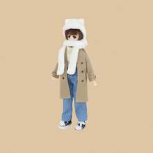 Cute Cat Ear Scarf Hat, Fits 12-Inch Dolls, Available In Various Sizes, Warm And Adorable Design, Integrated Hat And Scarf (Scarf Hat Set Only, Doll Not Included) - White - View 6