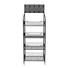 SENDERPICK 4 Tier Retail Display Rack Stand, Snack Candy Display Organizer, Snack Rack, Basket Stand Cart - Black - View 4