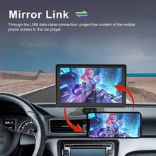 7 Inch Protable Apple Carplay Car Screen, Wireless Android Auto Dash Mount, Car GPS Navigation System With Mirror Link/Bluetooth/FM Transmitter/USB + 12LED Backup Camera - A - 查看 9