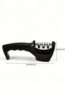 1pc Three In One Kitchen Knife Sharpener With Anti Cut Gloves -3-Level Blade Repairer And Polisher, Suitable For Chefs, Peelers, And Practical Knives - Plastic Design - Multicolor - View 3