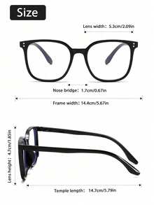 1/4pcs Women's Leopard Print Plastic Geometric Full Frame Clear Lens Casual Glasses, Suitable For School, Business, Office, Reading And Various Face Shapes - Multicolor - View 4