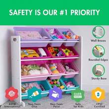 zxxule Crew Organizador de Almacenamiento de etes Blanco//purpura/Turquesa 34 x 11 x 31 Pulgadas 12 x 9 x 6 Pulgadas 16 x 12 x 6 Pulgadasorganizador de juguetes - Panel prpurarosaazulblanco - Ver 4