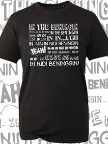 In The Beginning Spoof Funny T-Shirt, Joke Meme, Funny Saying, In Di Beninging, - màu đen - Xem 1