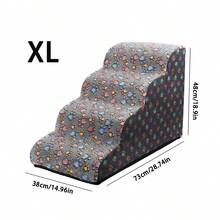 1个弧形宠物楼梯，适用于小型犬和老年犬，床边宠物坡道，圆形宠物楼梯 - 彩色 - 查看 17