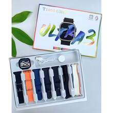 Reloj inteligente, con 7 correas, llanadas / cepci ón de llanadas, comparable con Android y ios, tecnología portátil elegante, materiales de alta calidad, perteneciente al reloj inteligente multifuncional - Negro - Ver 2