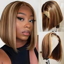 180% Natural Wig Highlight 13x4 Straight Lace Front Feels Like Real Hair Ultra-Breathable Sweat-Resistant Cap Adjustable Straps - S4/27 - View 2