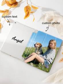 Customizable 3-Fold Full Print Elegant Tablet Case With Clear Pencil Holder, Double-Side Personalization, Wake/Sleep Function, Compatible With IPad 10/11/10.2/10.5/Air 4-5/10.9/Pro 11/Air 11 (M2) 2024/Pro 11 (M4) 2024/Air 11 (M3) 2025/A16 11 11th Gen 2025/Mini 6-7/Air 1-2/9.7, Tab A8 10.5 2022, Minimalist Creative Design - Multicolor - View 3