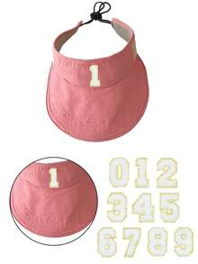 1顶儿童春夏白色0-9数字刺绣遮阳帽，透气，可调节，休闲简约，时尚，适合通勤 - 彩色 - 查看 26