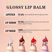 4 Pcs Peptide Lip Tint, Sheer Color And Hydrating Finish Clear Lip Oil, Long Lasting Hydrating Lip Gloss Tinted Lip Balm Non-Sticky Revitalizing, Transparent Lip Care Oil For Dry Lip, 3 Fl Oz,10ml - Strawberry - 查看 3