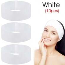 HMQ beauty 10pcs Disposable SPA Facial Headbands White Facial Esthetician Headband Wrap Non-Woven Soft Skincare Beauty Salon Supplie - Multicolor - View 14