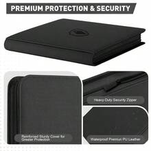 Premium Zip Card Binder 12 Pocket, 480 Pockets Trading Card Binder, PU Zipper Card Collection Album, Sturdy Side-Loading Card Book Holder For Game & Sports Cards - Multicolor - View 4