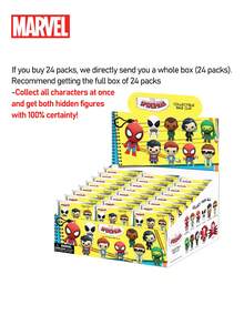 Marvel 漫威官方授权盲盒动漫人物钥匙扣蜘蛛侠3D立体人偶包夹挂件惊喜背包装饰礼品1个 - 彩色 - 查看 9