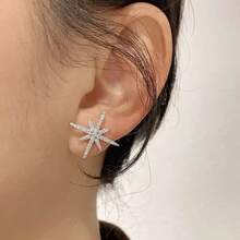 0.03μm Thick White Gold Plated Copper Earrings With Zirconia Stones, Best Jewelry Stocking Stuffers, Christmas Decorations, Gifts For Mom - Silver Kay - View 12