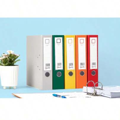 Colorful 2-Ring A4 File Folder With Transparent Sleeves, Durable Document Organizer Binder