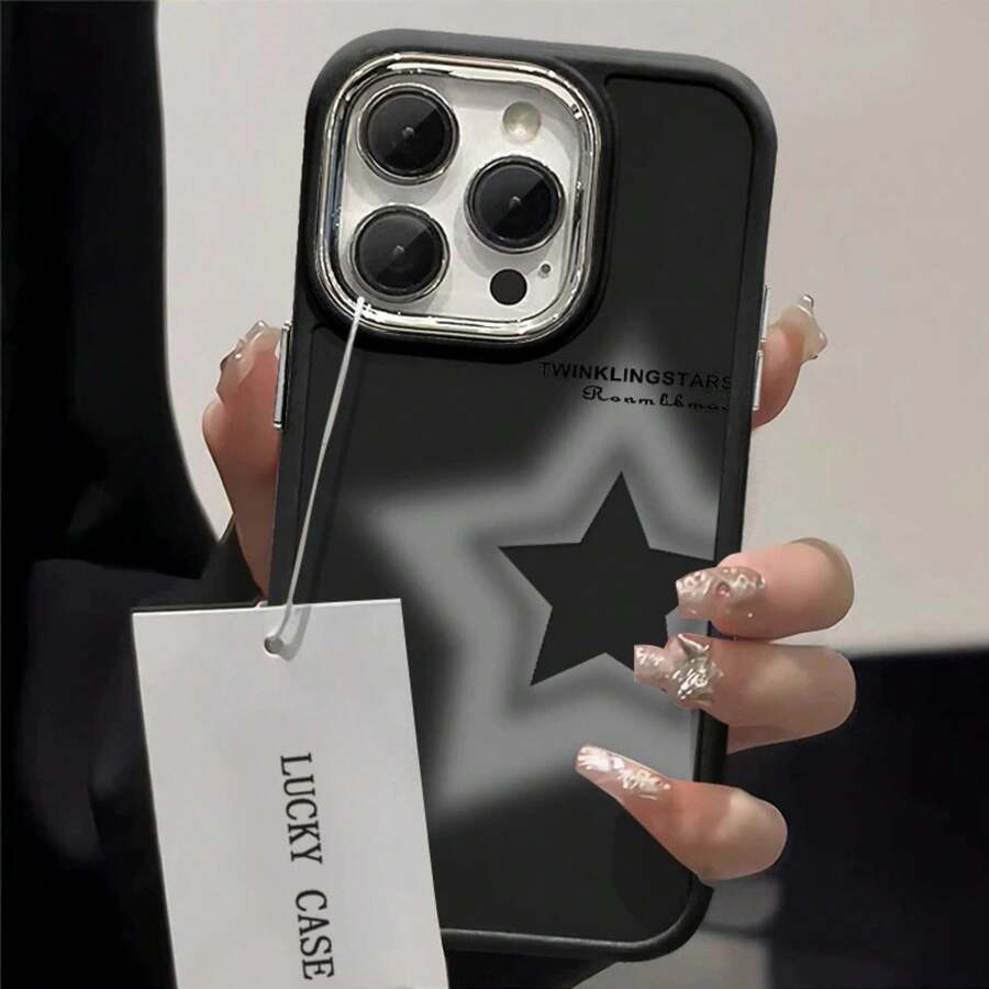 Anti-Drop Case With Metal Frame For Photos, Star Pattern, For IPhone XR XS Max 11 12 13 14 15 16 Pro Max 16 Plus - J1 - View 1