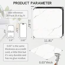 Azulejos de Piso de Despegar y Pegar 20 PIEZAS 30 cm x 30 cm de Vinilo para Pisos Adhesivo Autopegante Impermeable para Baño Cocina Comedor Dormitorios Cubren 1.8 m² Mármol  y - Estrella de mármol blanco y negro - Ver 1