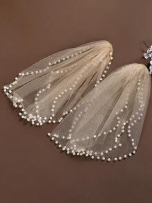 2pcs Sparkling Glitter Shawl, Women's Party Dress Arm Cover, Bridal Wedding Shawl, With Safety Pin & Beaded Short Sleeve - Shawl - View 10