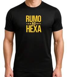Camiseta Brasil Rumo Ao Hexa Copa Do Mundo 2026 - Preto - Visão 1