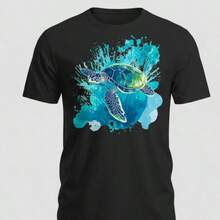 camiseta estampada 100% algodao premium cores vibrantes que nao desbotam tecido leve e respiravel - Preto - Visão 1