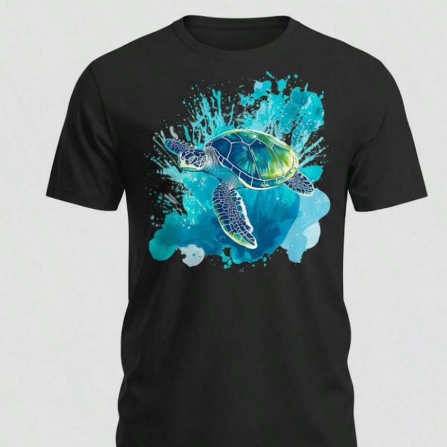 camiseta estampada 100% algodao premium cores vibrantes que nao desbotam tecido leve e respiravel - Preto - Visão 1