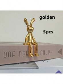 1pc Long-Legged Sitting Rabbit Diy Crafts Paper Box Storage Box Handle Car Small Ornaments Bathroom Shelf Decoration Best Gifts Birthday Graduation - Gold - View 19