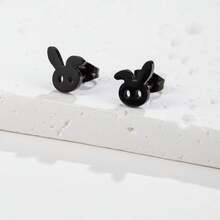 1 Pair Stainless Steel Earrings Cute Squirrel Animal Pendant Fashion Popular Earrings For Women Jewelry Friend Birthday Gifts - Gold - View 7