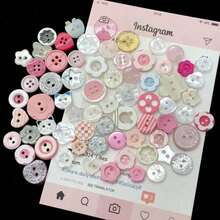 30pcs Colorful High Gloss Resin Buttons, DIY Craft Decorative Beads Accessories, Cute Buttons ASOW - 多色的 - 查看 3