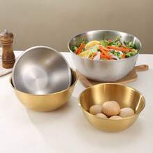 不锈钢搅拌碗、揉面碗、沙拉碗，适用于烹饪食物，厨房用具 - 彩色 - 查看 5