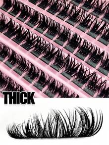 Rikuaild 120pcs D-Curl Fluffy False Eyelashes, Thick & Natural Look, Suitable For Travel, Vacation, Date, Party, Portable False Eyelashes - D - View 3