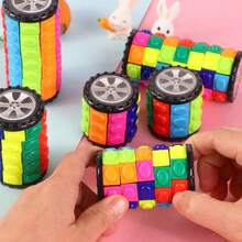 1个3D魔方,手指魔方,圆柱魔方,个性化拼图高难度3/5/7层魔方,成人减压玩具,3D立体,感官魔方,魔方,感官玩具,减压球,PE材质,挤压玩具(轮胎造型随机) - 彩色 - 查看 9