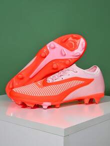 New Men's Lace-Up Soccer Shoes, Breathable All-Season Soccer Shoes, Low-Top Soccer Shoes - Pink - View 6