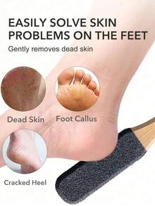 1pc Professional Foot Care Tool, Foot Cleaner, Wooden Foot Scraper To Remove Calluses, Cracks And Heels, Suitable For Men And Women, Professional Pedicure Tool To Remove Dead Skin And Calluses, Foot Care, Exfoliating Massage - A - View 4