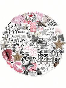 50pcs Silver-Tone "Silver Lucky Girl" Sticker Set For Notebook, Helmet, Etc. - Multicolor - View 6