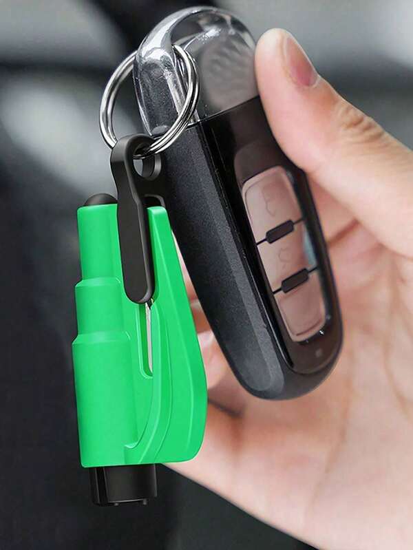 1 Piece 2 In 1 Emergency Seat Belt Cutter With Car Keychain, Safety Hammer, Mini Fire Hammer, Car Emergency Escape Tool, Window Breaker, Portable Rescue Tool Keychain, Emergency Hammer, Car Emergency Escape Device, Window Breaker, Multifunctional Window Glass Breaking Tool For Life Saving - Easy To Break Glass And Cut Seat Belts In Emergency Situations