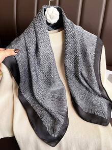 1pc Women's Casual Fashion Bandana Scarf, Geometric All-Over Print, 70cm Square Headscarf - Multicolor - View 1