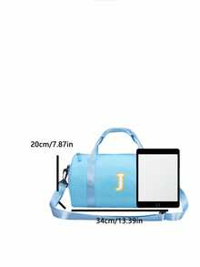1pc Zipper Fashion A-Z Letter Sticker DIY Decor Kids Shoulder Messenger Bag, Suitable For Dance, Ballet, Gymnastics, Latin, Yoga, Tap, Jazz And More, Adjustable Comfortable Strap, Multipurpose For Daily Outing, Playing, School, Work, Perfect Gift For Little Girls (Note: Letter Stickers Need To Be DIY) - Baby Blue - View 5