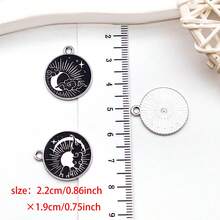 [Night Sky Kit]5/6pcs Matte Enamel Charms - Stars, Crescents & Clouds For DIY Necklaces/Bracelets/Earrings (Black & White) - One Size - View 4