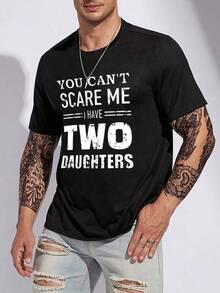 Mens Tshirts Manfinity Homme Men Plus Slogan Graphic Tee Men's Fashion Print Casual T-Shirt Casual Summer T-Shirt, Comfortable Outdoor Casual Wear - Black - View 1