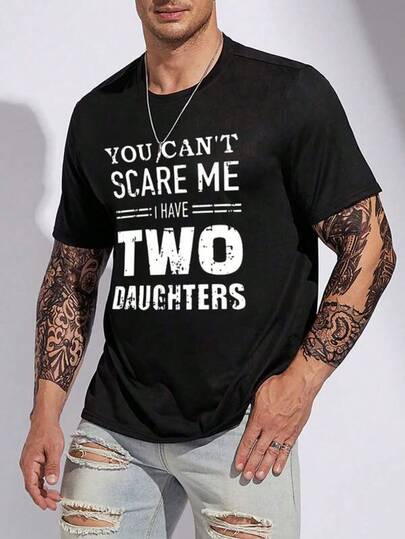 Mens Tshirts Manfinity Homme Men Plus Slogan Graphic Tee Men's Fashion Print Casual T-Shirt Casual Summer T-Shirt, Comfortable Outdoor Casual Wear