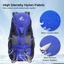 Mochila de senderismo de 50L, mochila resistente al agua para acampar, mochila para mochilero, viajes, senderismo y escalada - Azul claro - Ver 4