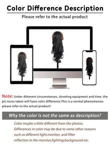 Layered Half-Up Ponytail Synthetic Wig, Realistic Hair, Relaxed Waterfall Wig Ponytail - Multicolor - View 6