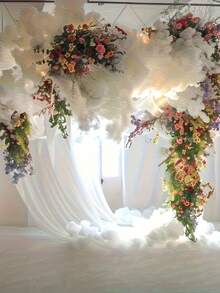 3pcs/Set Large Artificial Cloud Decor, 3D Cloud Decoration, Suitable For Wedding Backdrop Decor, Stage Party Backdrop Decor, Birthday Gift, Mother's Day, Valentine's Day Gift, Bachelorette Party, Room Decor, Home Decor, Bathroom Decor, Wedding Decor - White - View 8