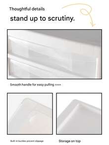 三层透明化妆品收纳盒，家用桌面指甲油首饰收纳柜，多层文件学生用品收纳盒 - 多色 - 查看 4