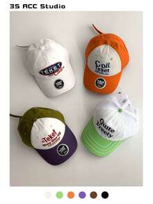 Mũ lưỡi trai mềm mại kiểu retro Y2K họa tiết rằn ri, mũ chống nắng ngoài trời dành cho nữ với thêu 3D, mũ snapback cổ điển kiểu cũ, mũ hip hop đường phố thời trang cho mùa xuân/hè. - Nhiều màu - Xem 10