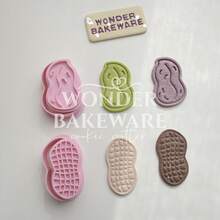 花生形状饼干模具 可爱花生图案塑料饼干压花压模 烘焙蛋糕装饰工具 - 花生 - 查看 6
